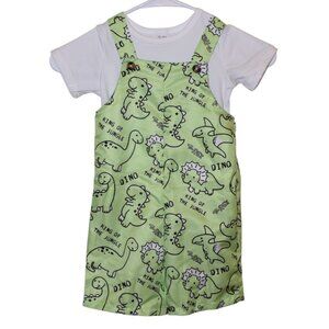 Unisex Baby 3-piece Set Dinosaur Overalls Dino Outfit Infant Toddler Casual Play